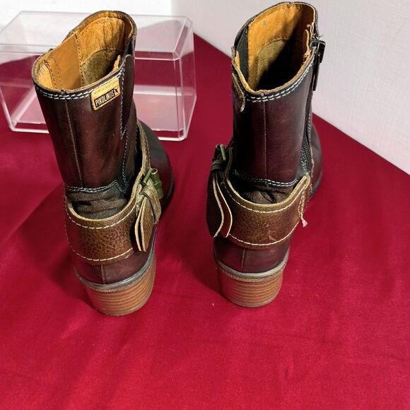 Pikolinos Women’s SZ 5 Euro 35 Round Toe Leather Ankle Boots Booties Brown - Picture 3 of 11